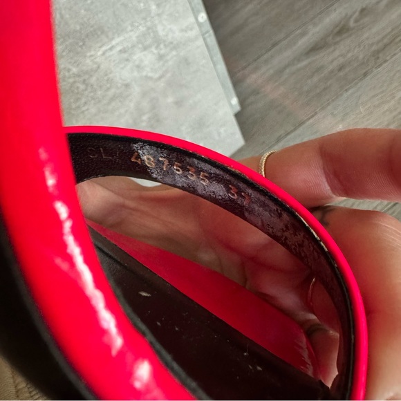 Yves Saint Laurent YSL “Amber” 85 Strappy Heels Sandals in Hot Pink - Picture 7 of 14